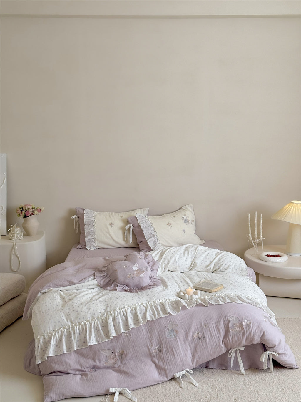 The Lapin Ribbon | Embroidered Bunny & Ruffle Bed Linen