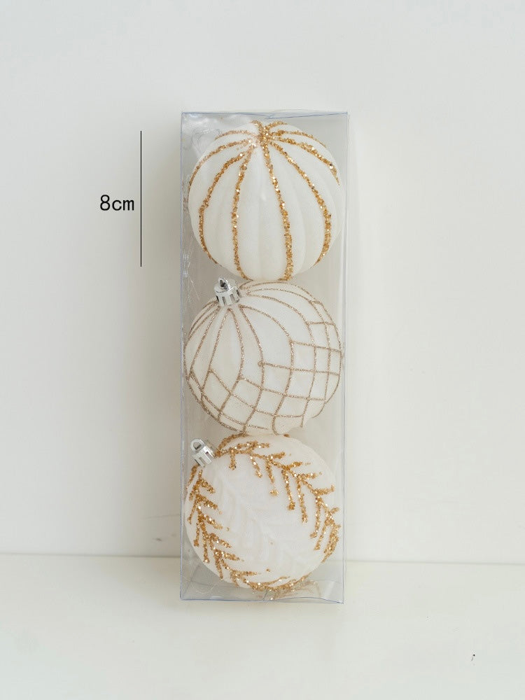 Luxurious Velvet & Glitter Christmas Ornaments Set