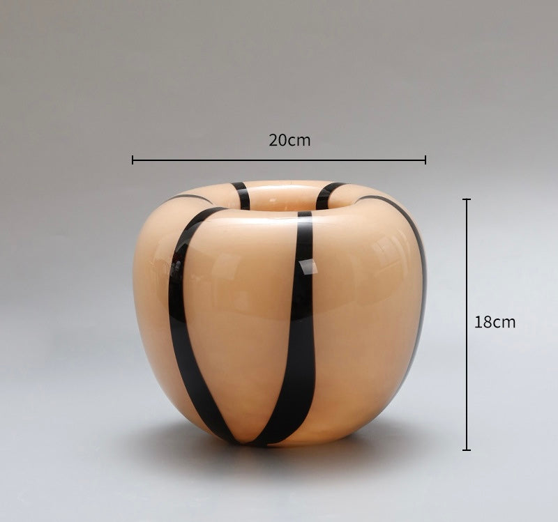 Marbled Stripe Sphere Vase – Artistic Glass Centerpiece Berriscent