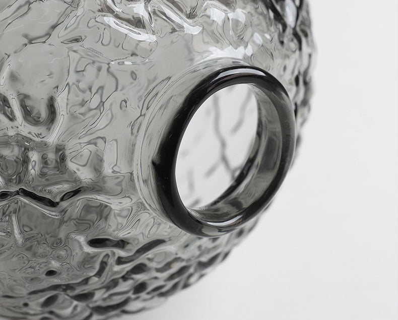 Smoky Textured Glass Vase – Premium Handcrafted Home Décor Berriscent
