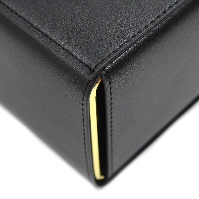 Luxury Leather Desk Organiser with Brass Frame | Modern Home Storage