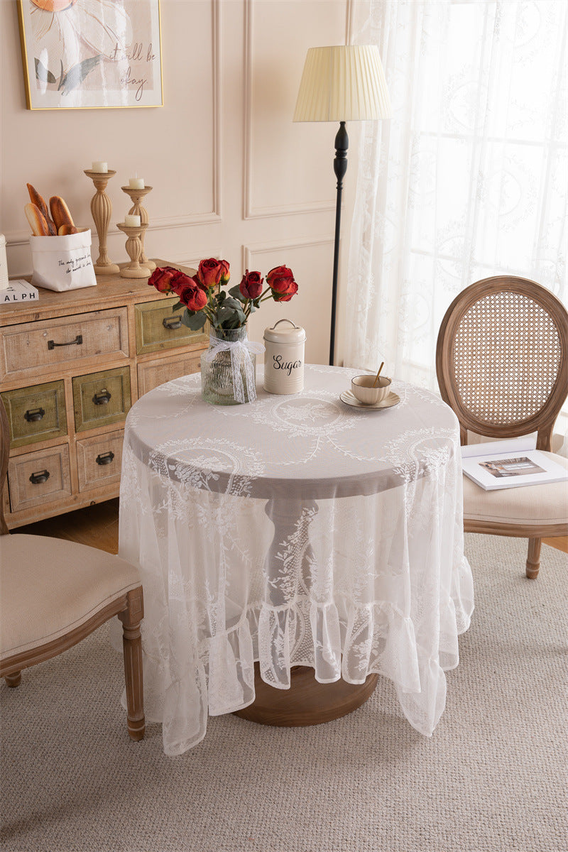 Vintage Lace Whisper Tablecloth | Elegant Sheer Dining Décor Berriscent