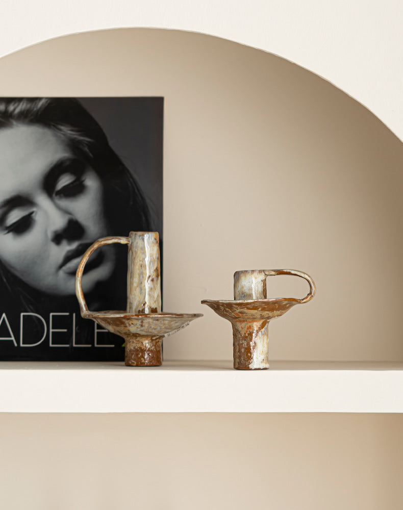 Rustic Glaze Ceramic Candle Holder Berriscent