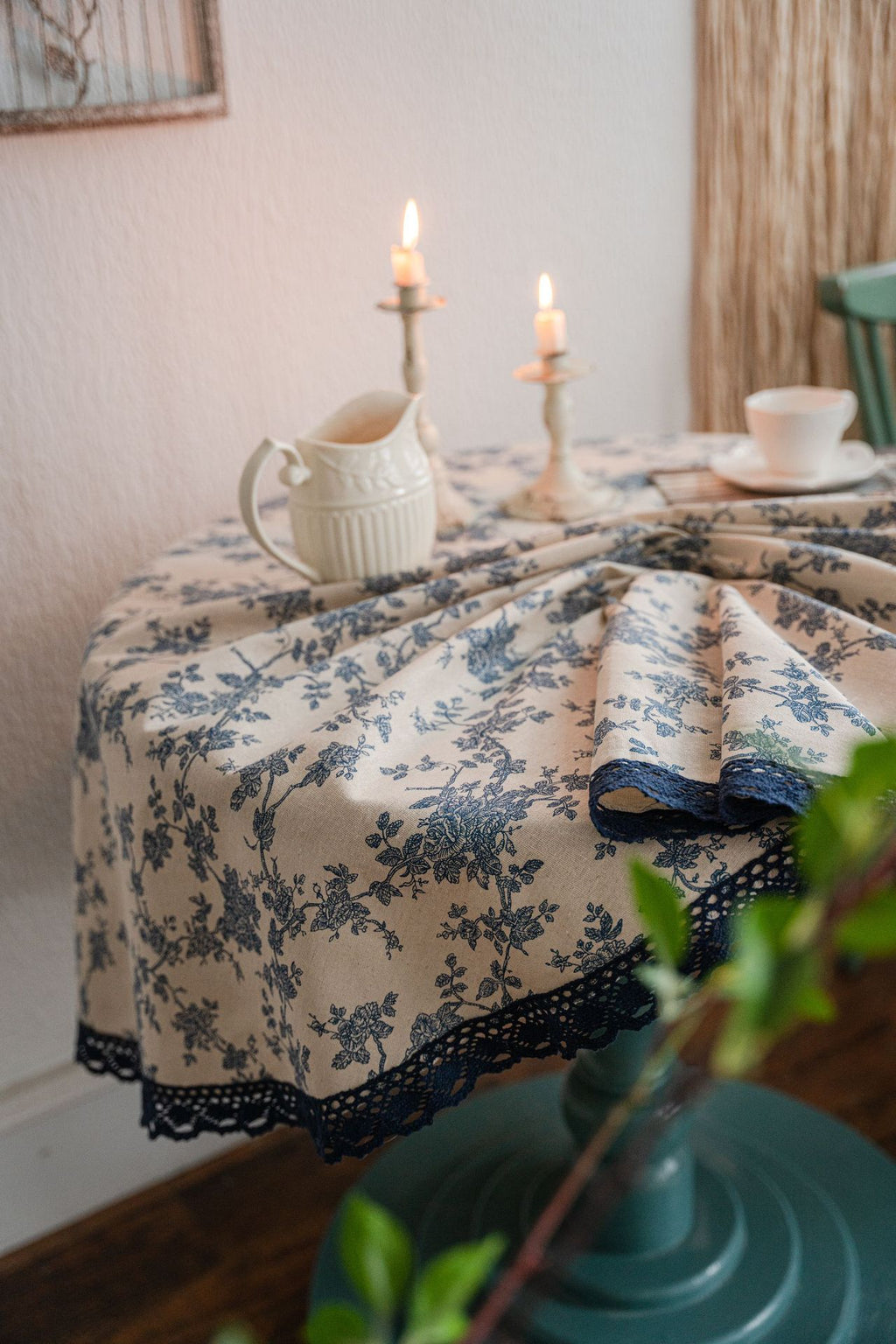 The Delft Garden | Lace-Edged Tablecloth