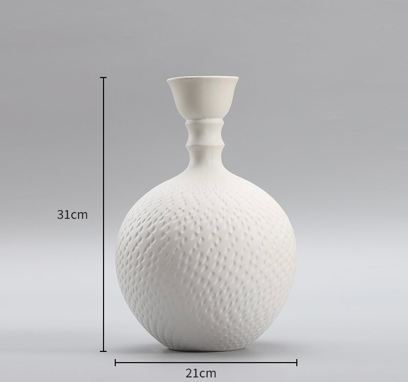 Textured White Ceramic Vase Collection Berriscent