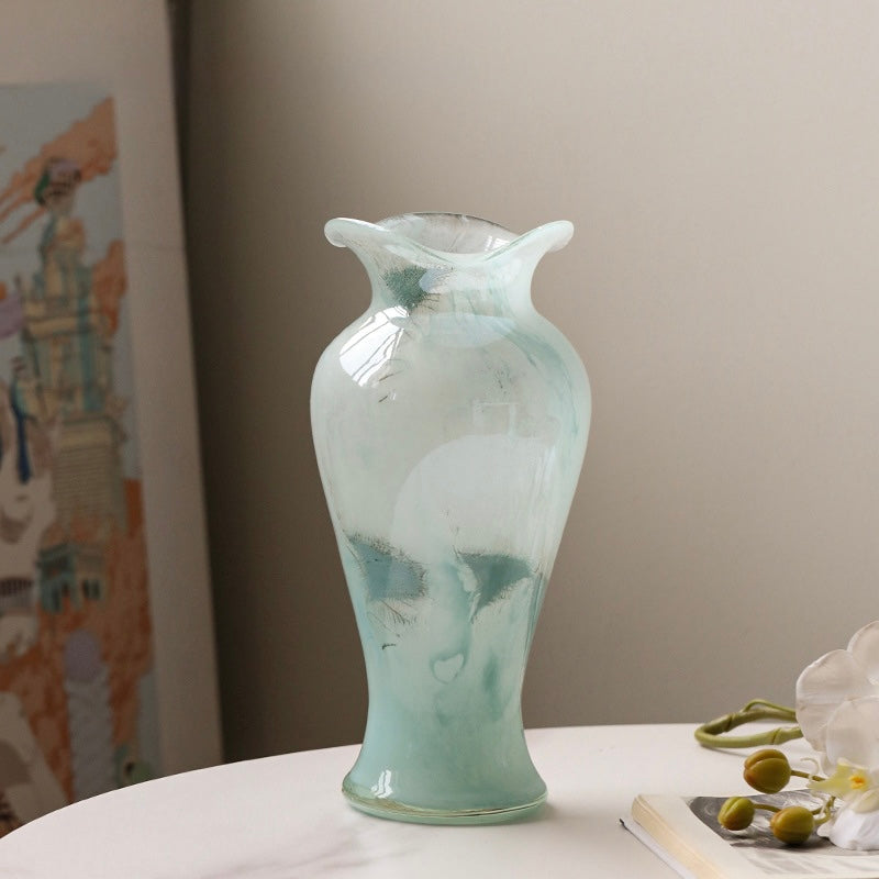 Aqua Veil Handcrafted Glass Vase Berriscent
