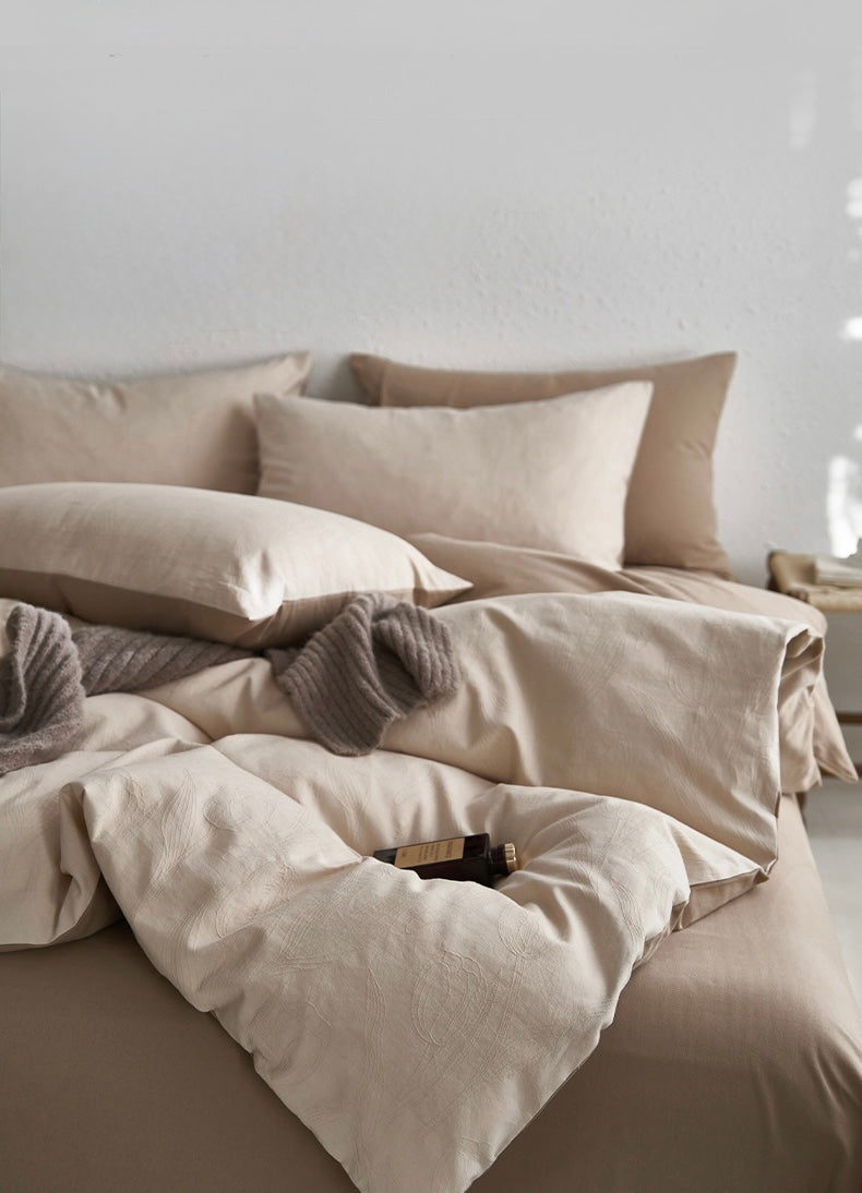 Serene Loom Long-Staple Cotton Brushed Bedding Set Berriscent