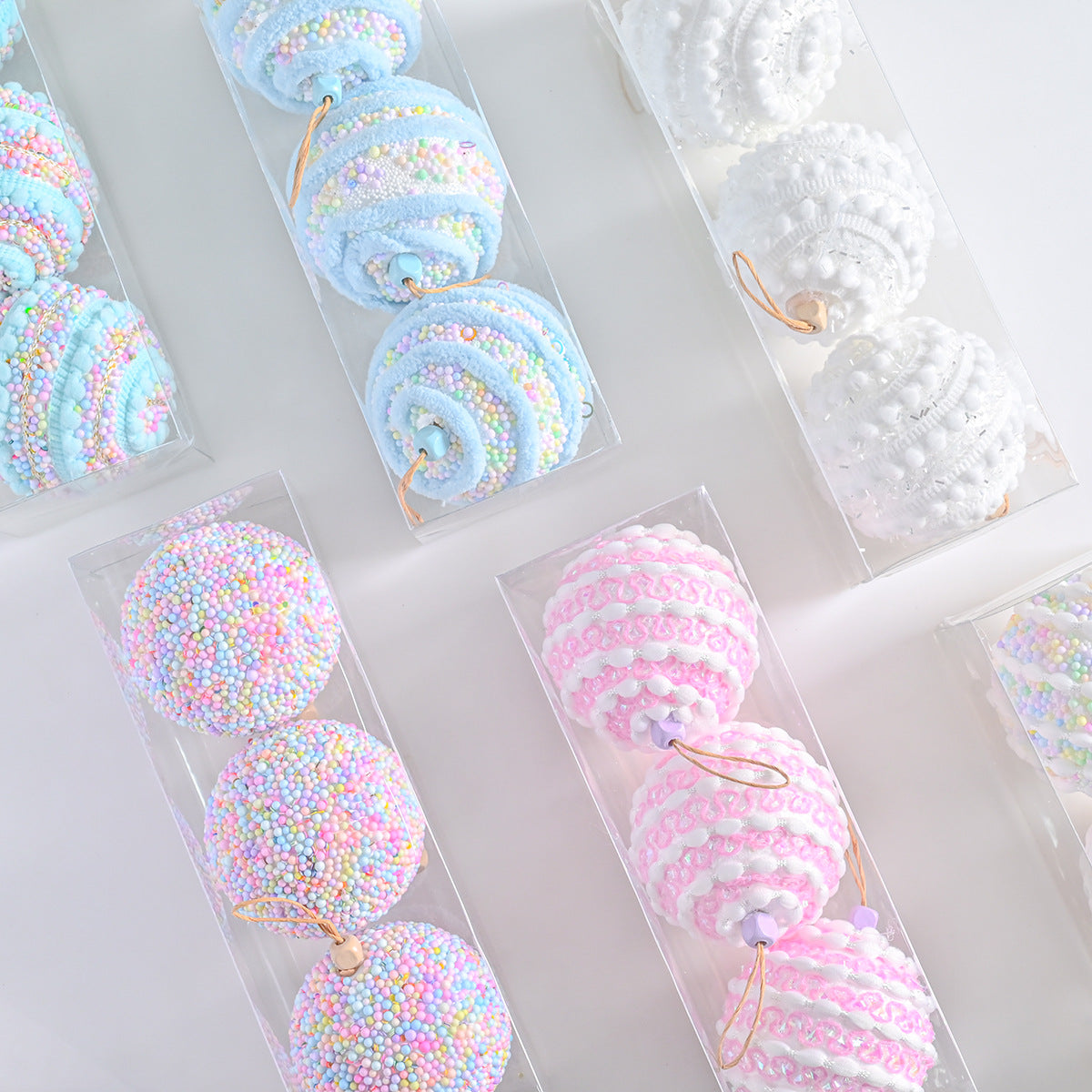 Sugarplum Dreams Collection Christmas Tree Baubles – Set of 3 (8 cm)