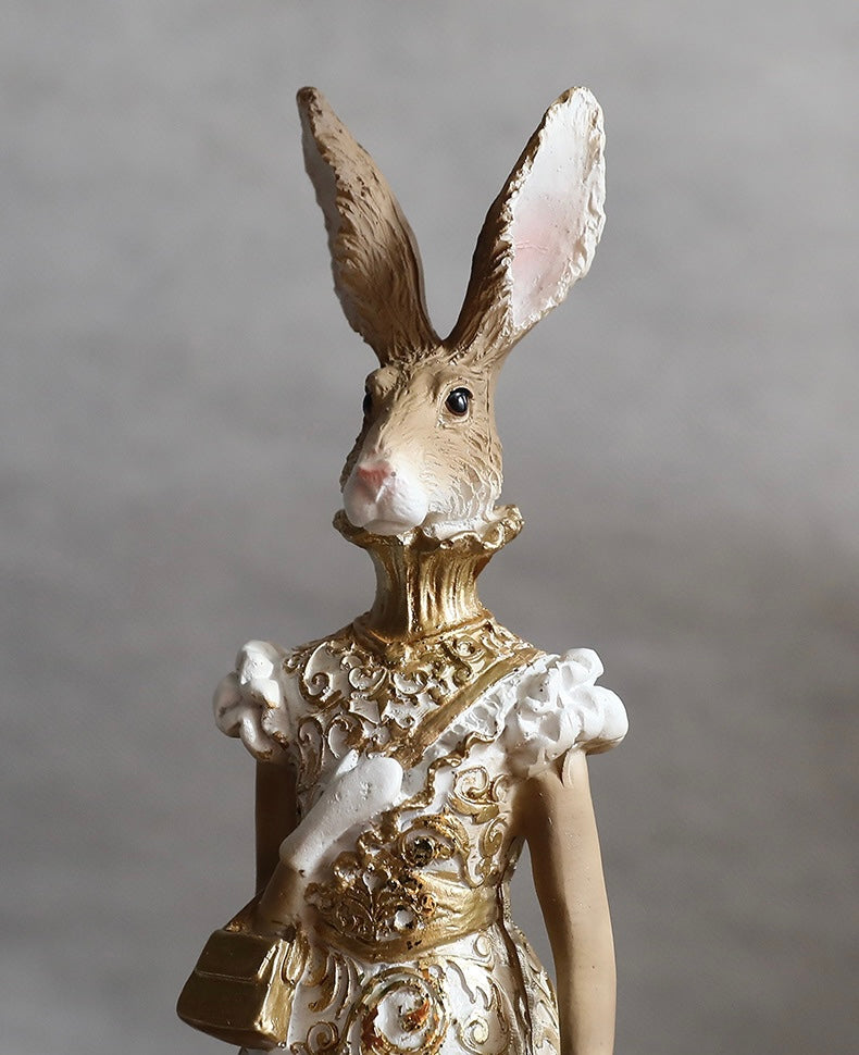 Aristocratic Rabbit Figurine – Decorative Sculpture Berriscent