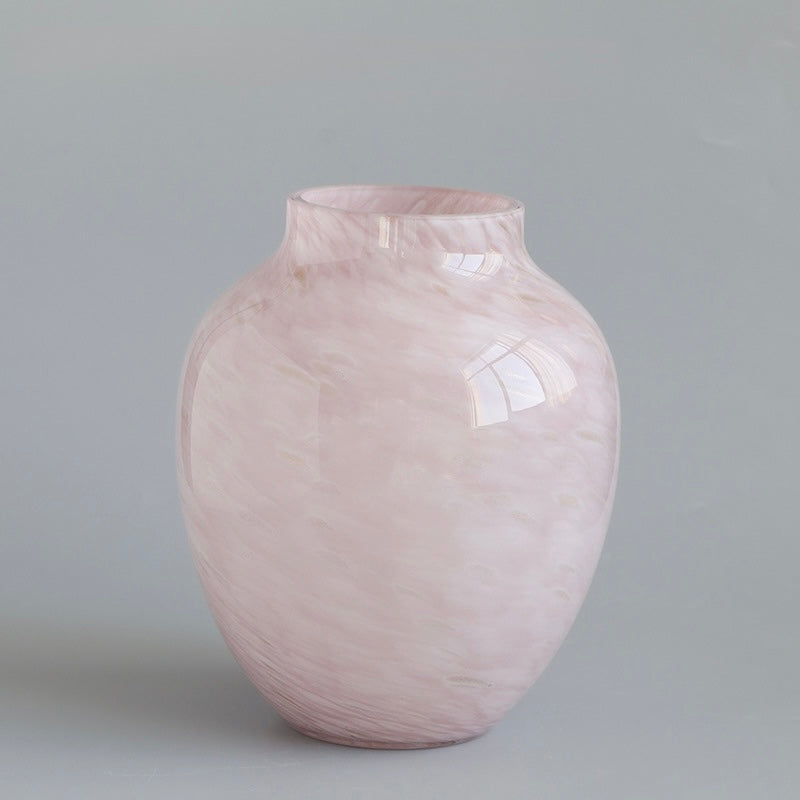 Hand-Blown Pastel Marbled Glass Vase Berriscent