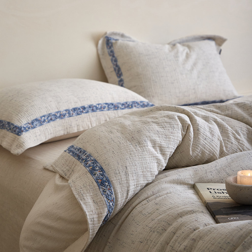 Atelier Jacquard Cotton & Linen Bedding Set Berriscent