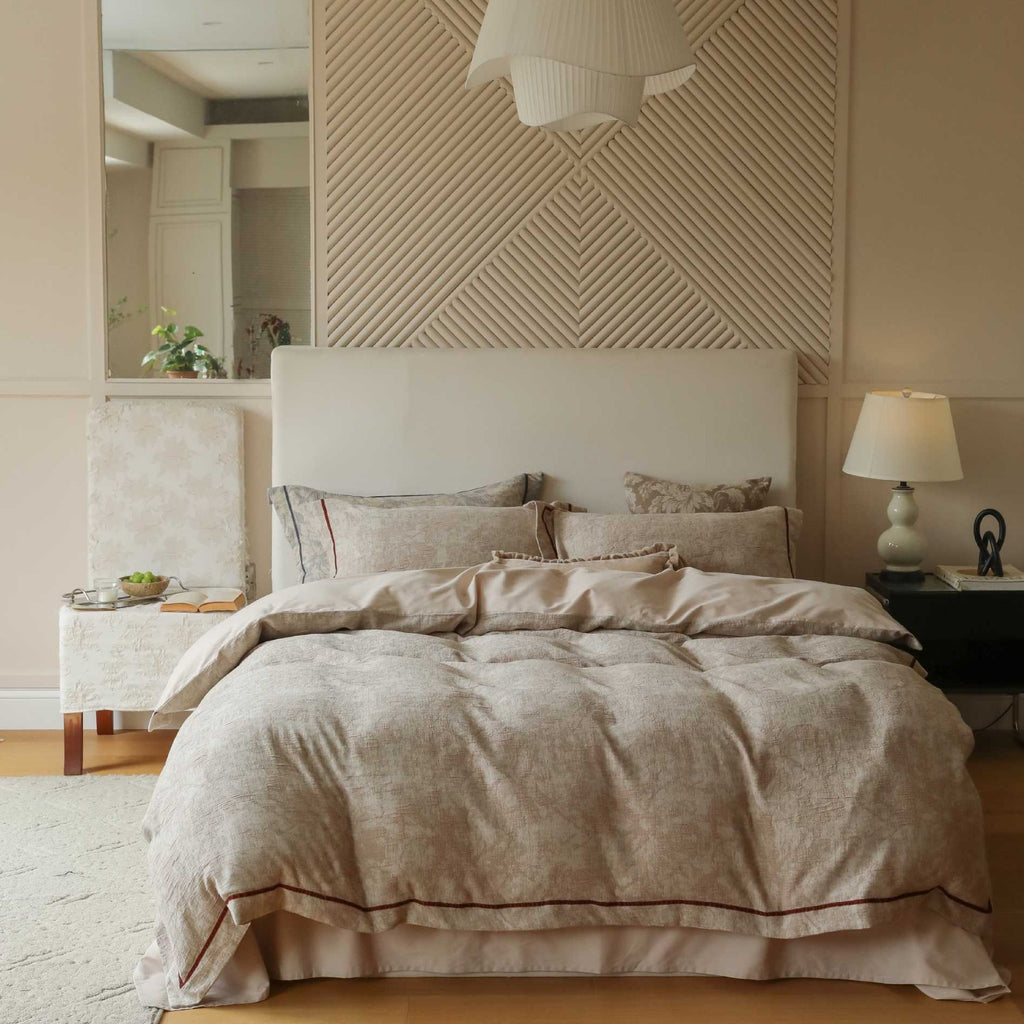 The Sculpted Trace | Embossed Jacquard Bed Linen