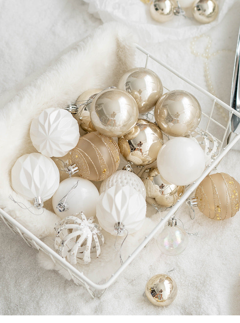 Luxury Gold & White Christmas Ornaments Collection – Elegant Baubles, Reindeer & Star Decorations