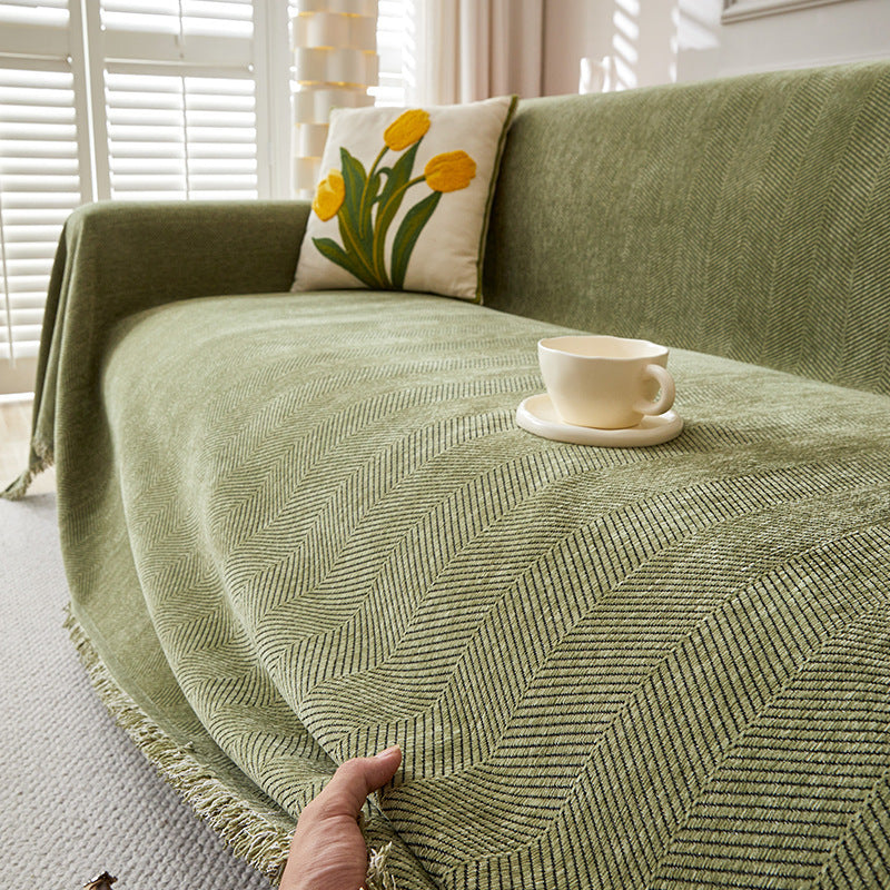 Herringbone Chenille Sofa Cover Berriscent