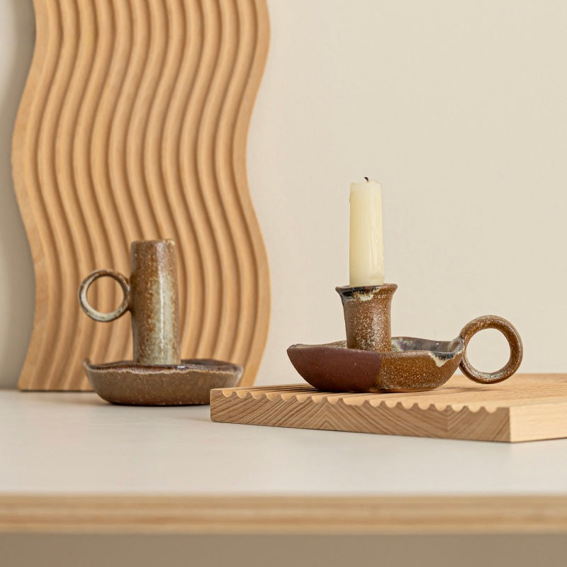 Rustic Glaze Ceramic Candle Holder Berriscent