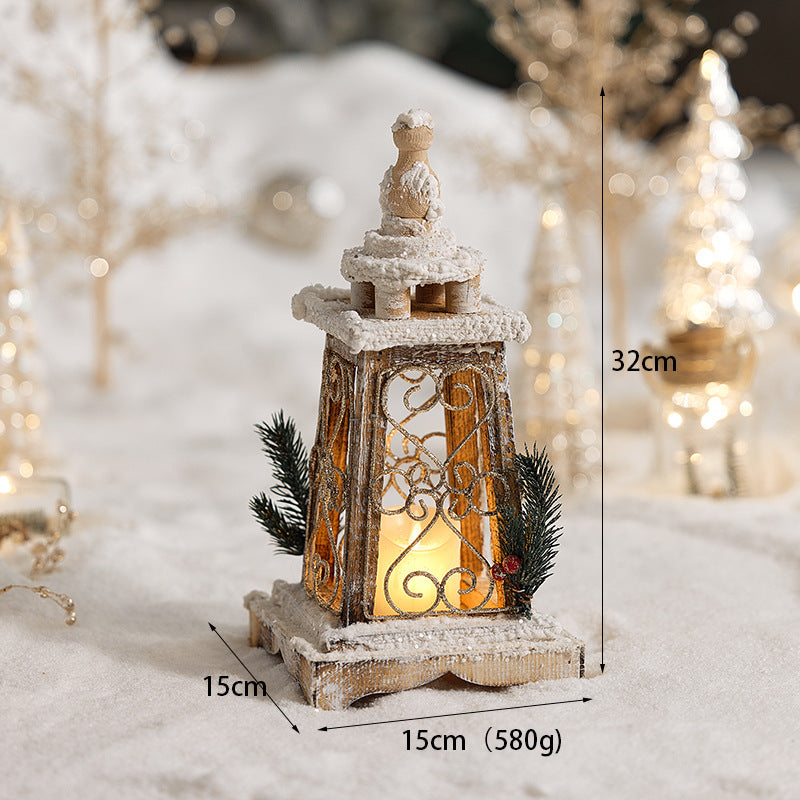 Snowy Wooden Christmas Village – LED Light Set