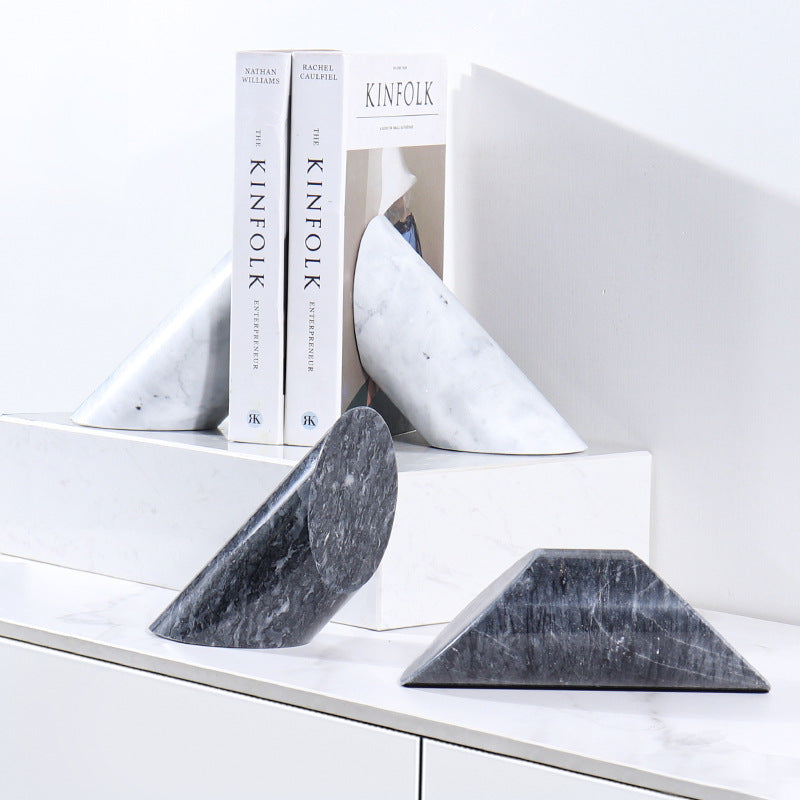 Geometric Marble Bookends Berriscent