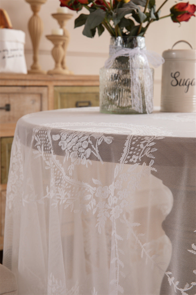 Vintage Lace Whisper Tablecloth | Elegant Sheer Dining Décor Berriscent