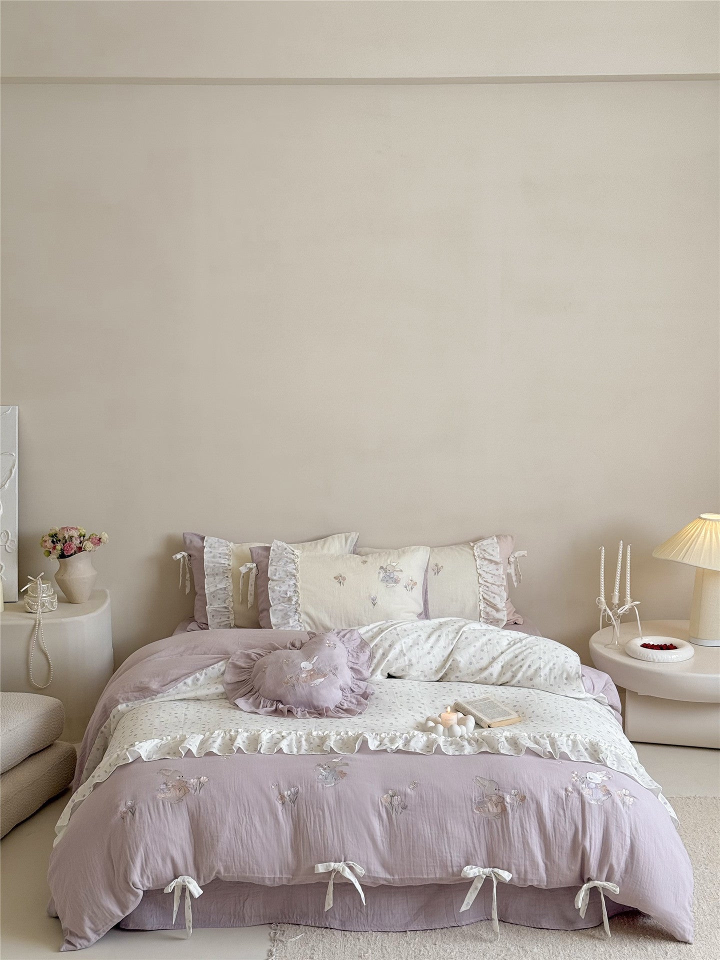 The Lapin Ribbon | Embroidered Bunny & Ruffle Bed Linen