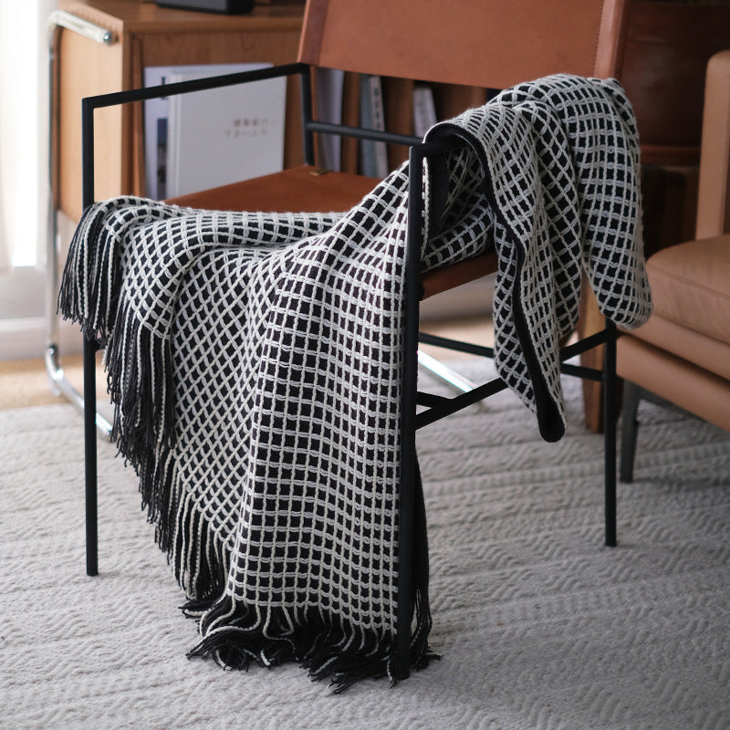 Axis Waffle Knit Throw Blanket Berriscent