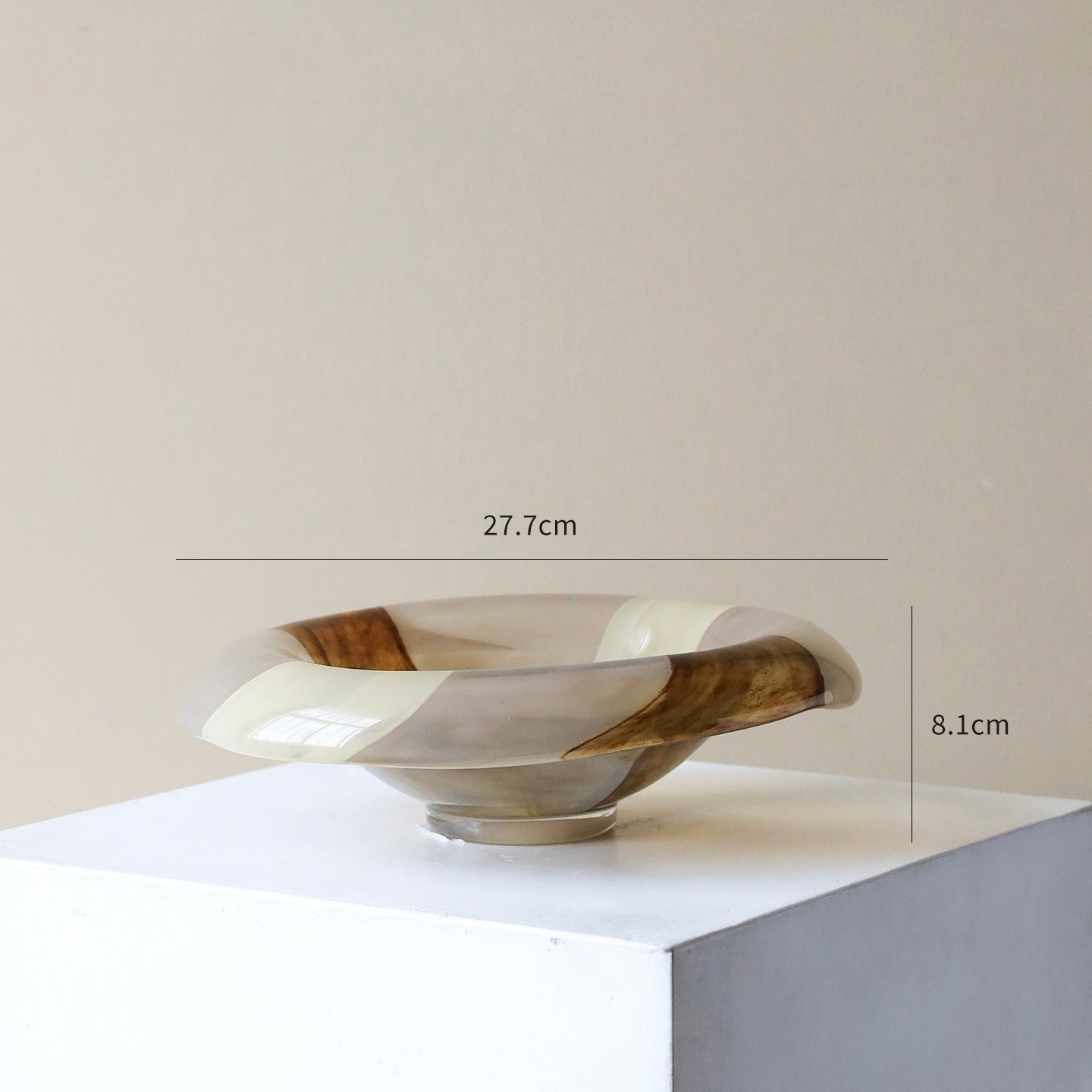 Marbled Art Glass Display Bowl Berriscent