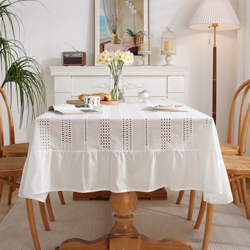 White Haven Lace Tablecloth | Pure Cotton Decorative Cover Berriscent