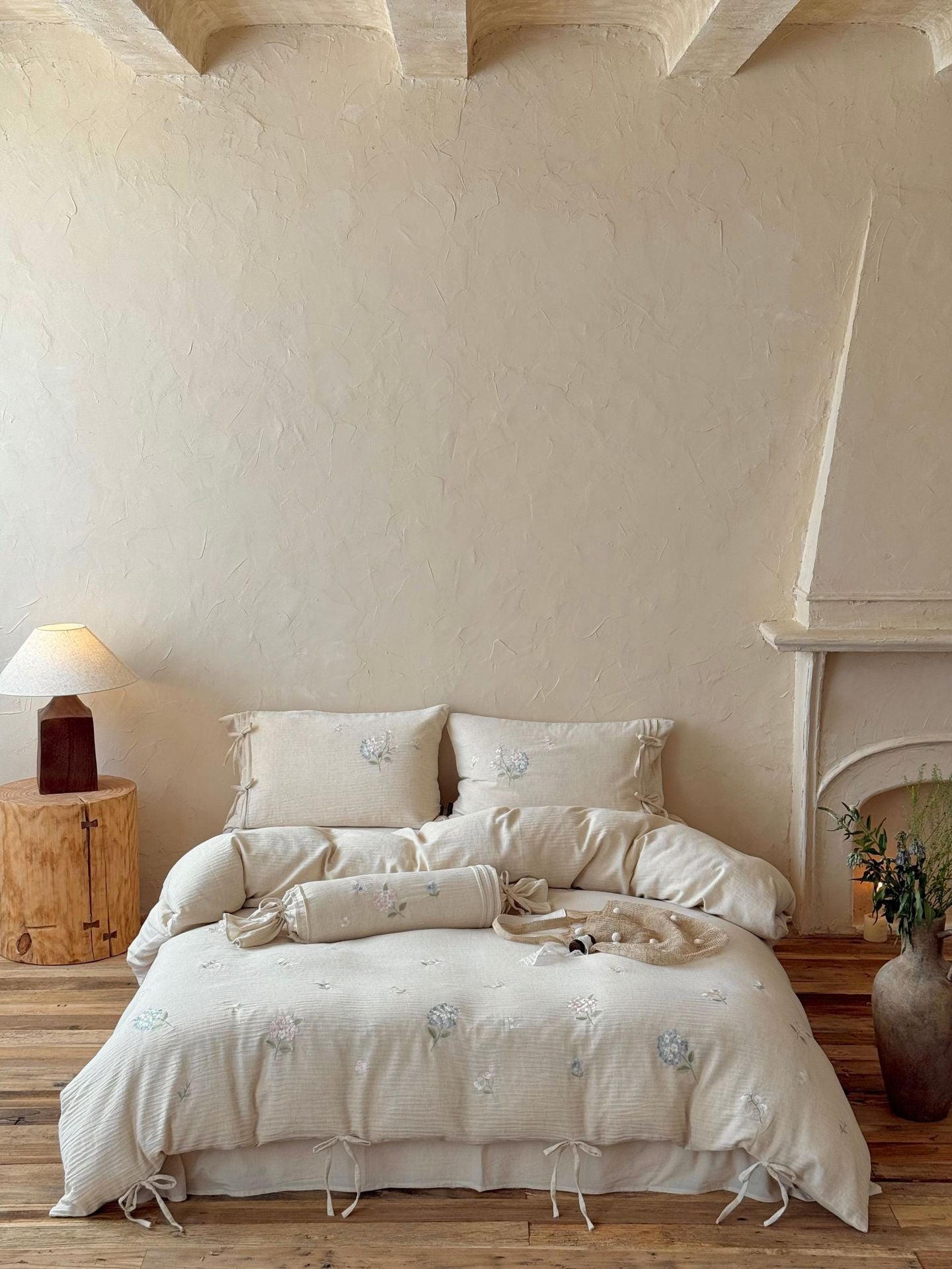 The Garden Room | Cotton–Hemp Embroidered Bed Linen