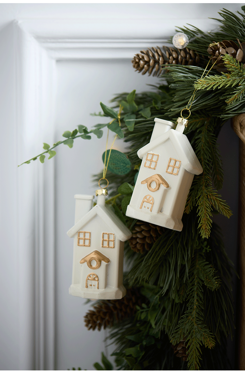 Snowlit Grace Christmas Ornaments – Elegant White & Gold Holiday Collection