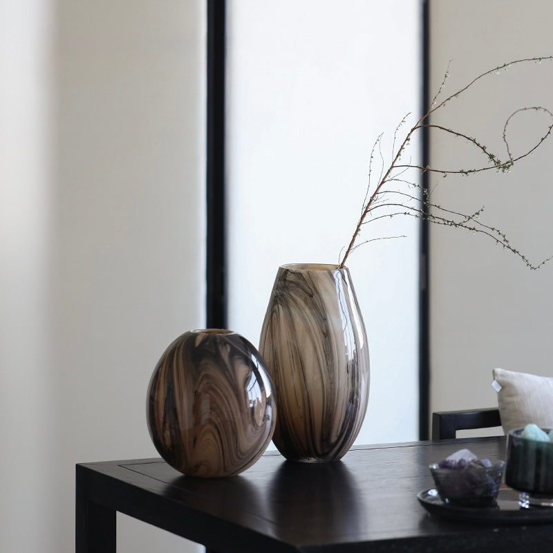 Marbled Glass Art Vase Collection Berriscent