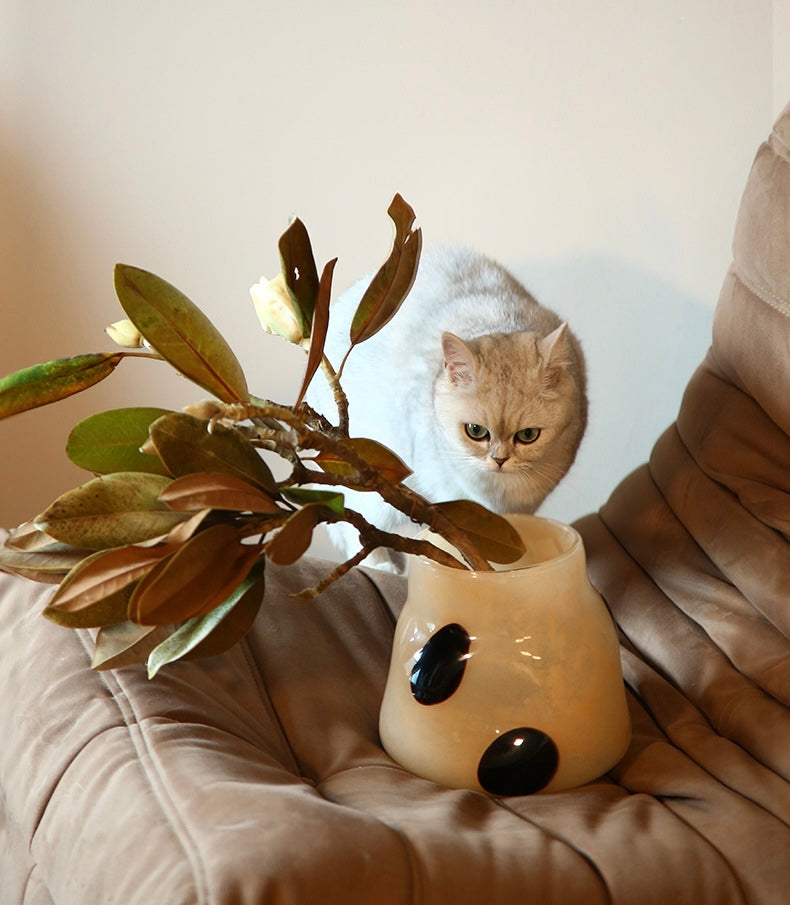 Dune Pebble Art Vase – Spotted Glass Sculpture Berriscent