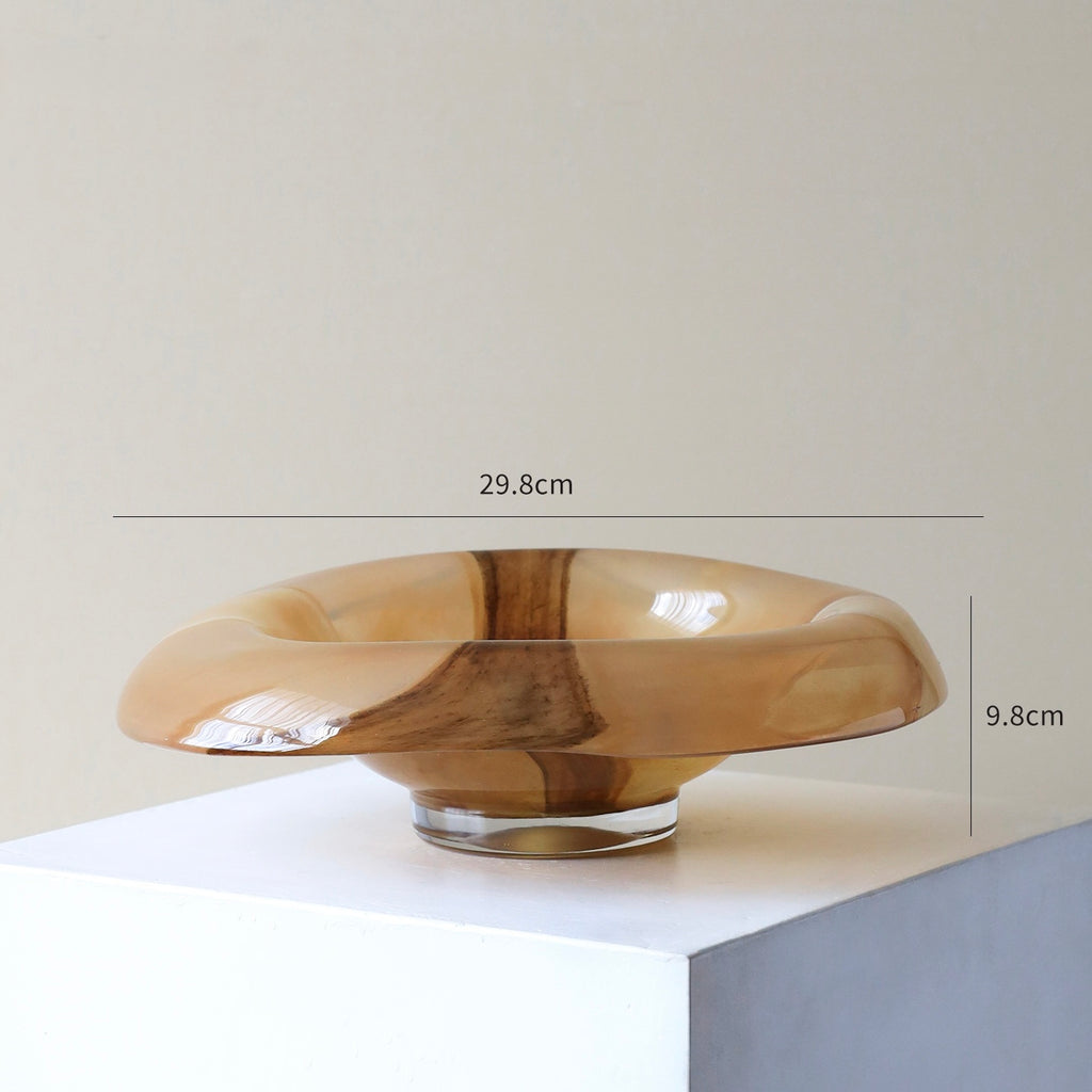 Marbled Art Glass Display Bowl Berriscent