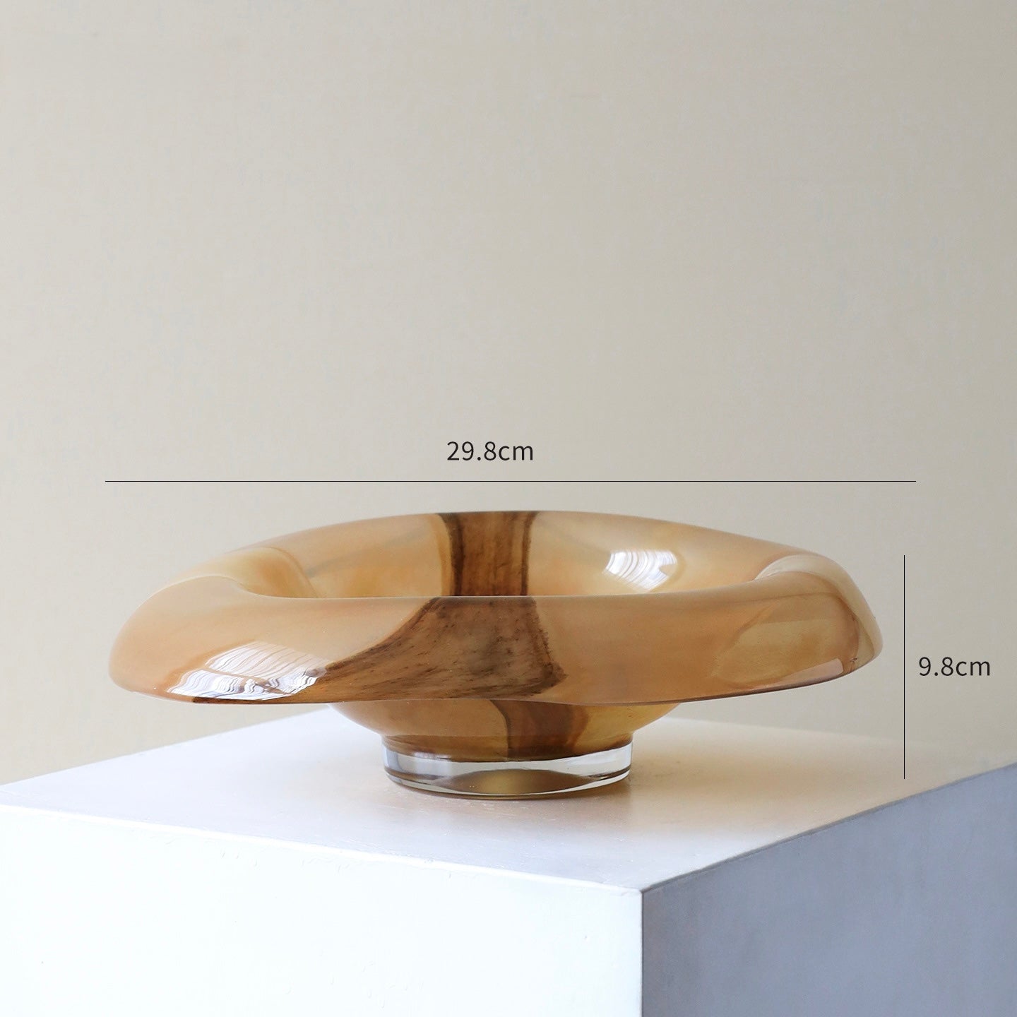 Marbled Art Glass Display Bowl Berriscent