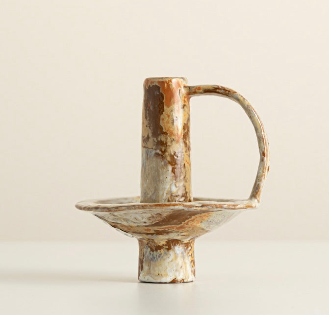 Rustic Glaze Ceramic Candle Holder Berriscent