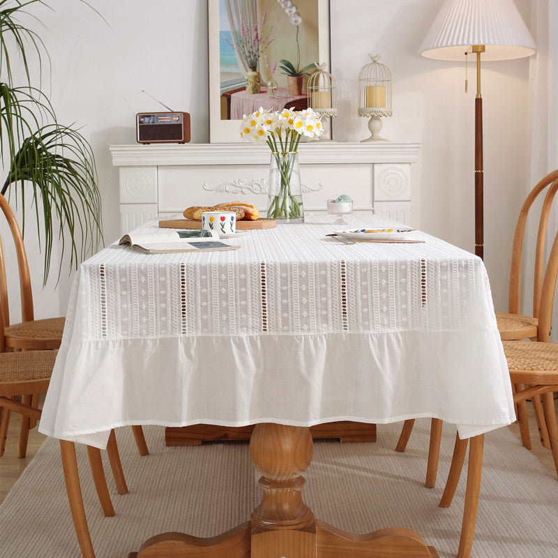 White Haven Lace Tablecloth | Pure Cotton Decorative Cover Berriscent