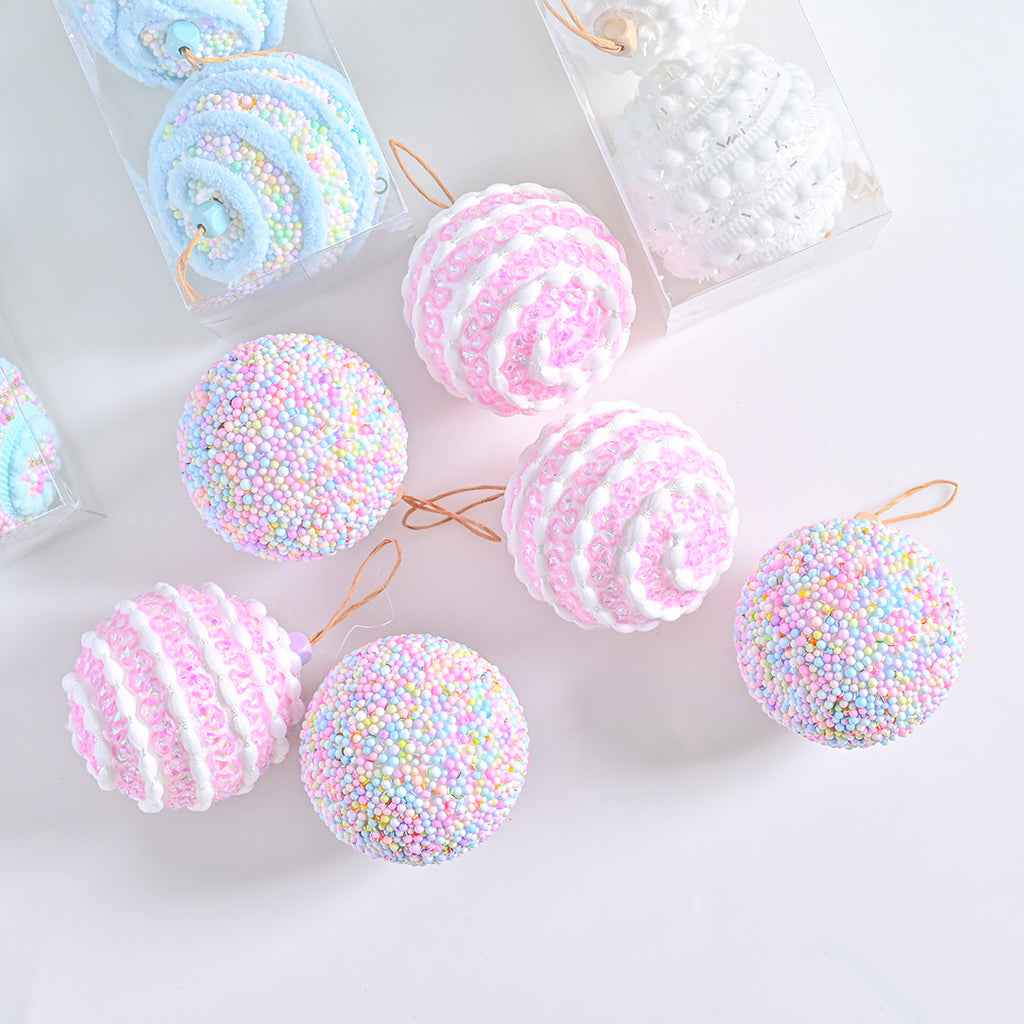Sugarplum Dreams Collection Christmas Tree Baubles – Set of 3 (8 cm)
