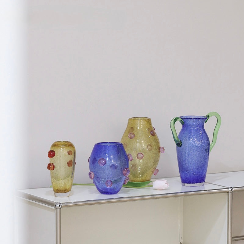 Artisanal Bubble-Glass Vase Collection Berriscent