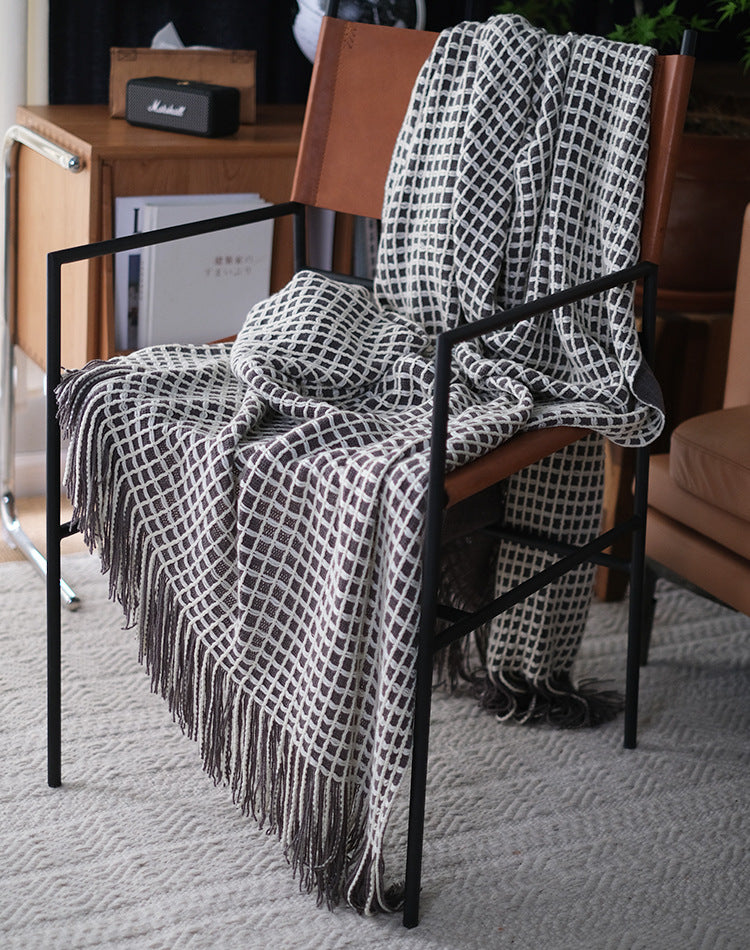 Axis Waffle Knit Throw Blanket Berriscent