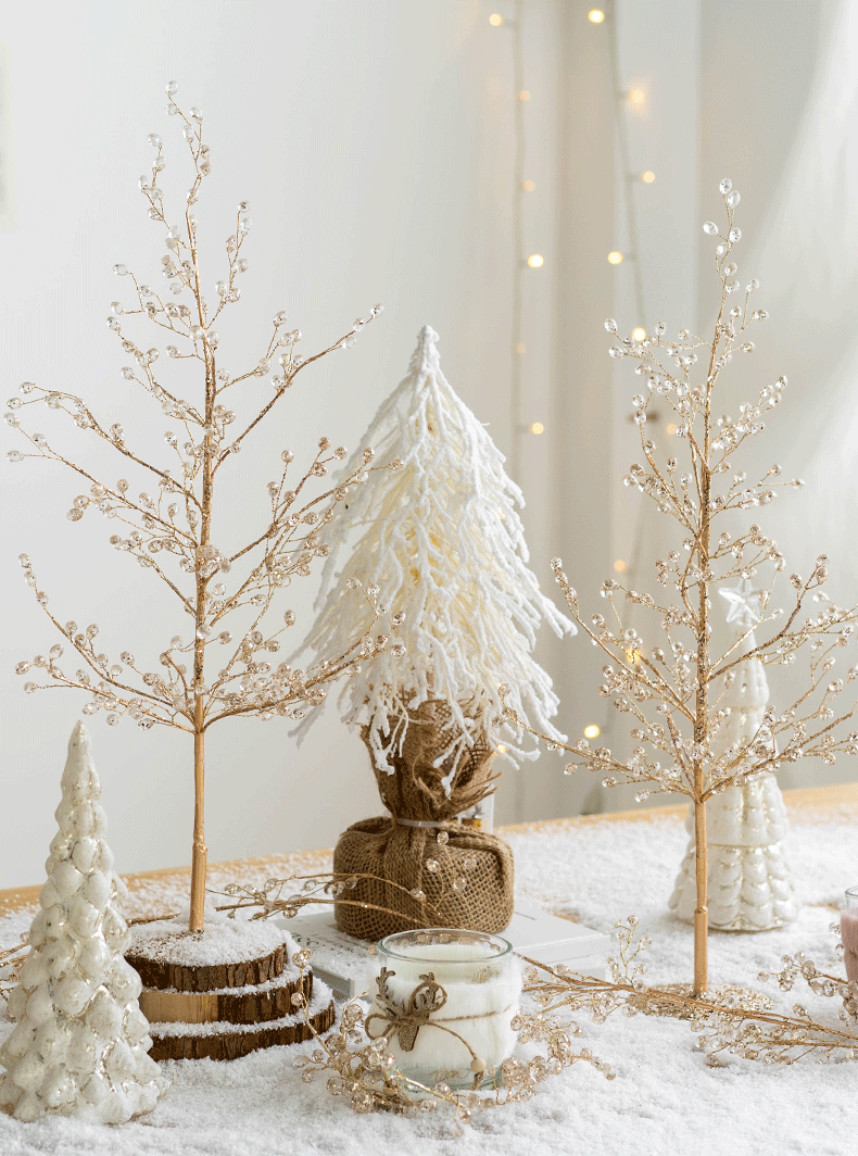 Golden Glitter Decorative Branches & Garlands Collection