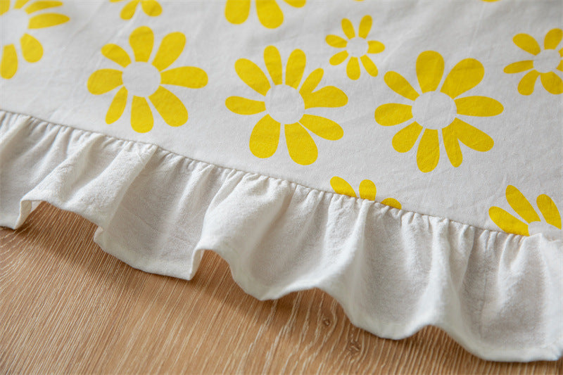 Sunny Bloom Ruffled Tablecloth Berriscent