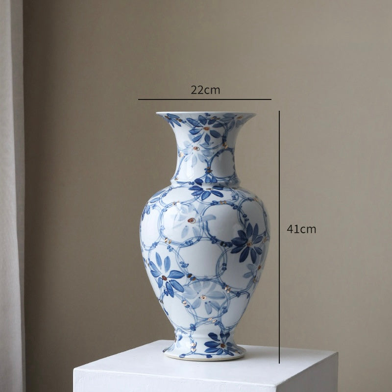 Azure Bloom Porcelain Vase Berriscent