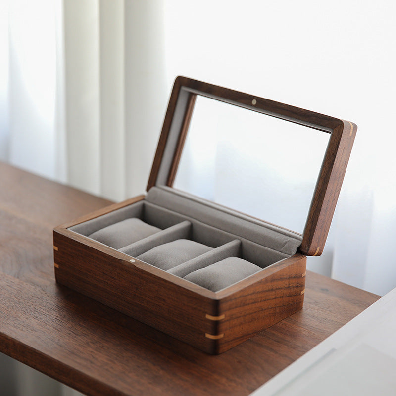 Aurelius Walnut Watch Display Case – 3 Slot Berriscent