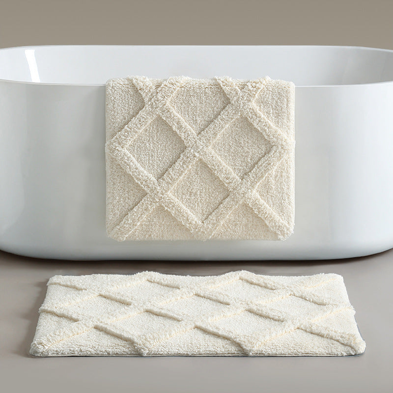 Diamond Weave Pure Cotton Bath Mat Berriscent
