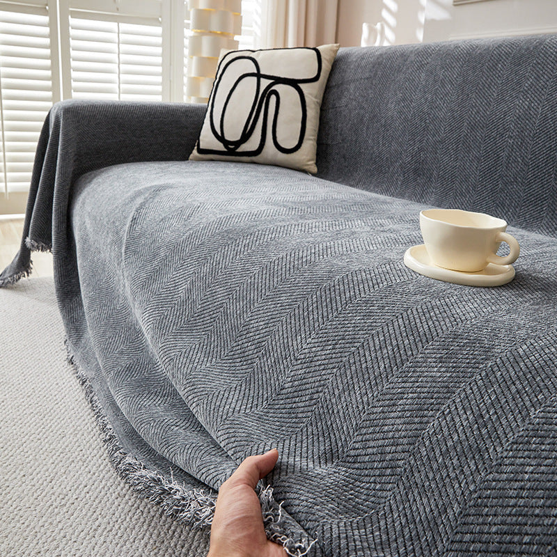 Herringbone Chenille Sofa Cover Berriscent