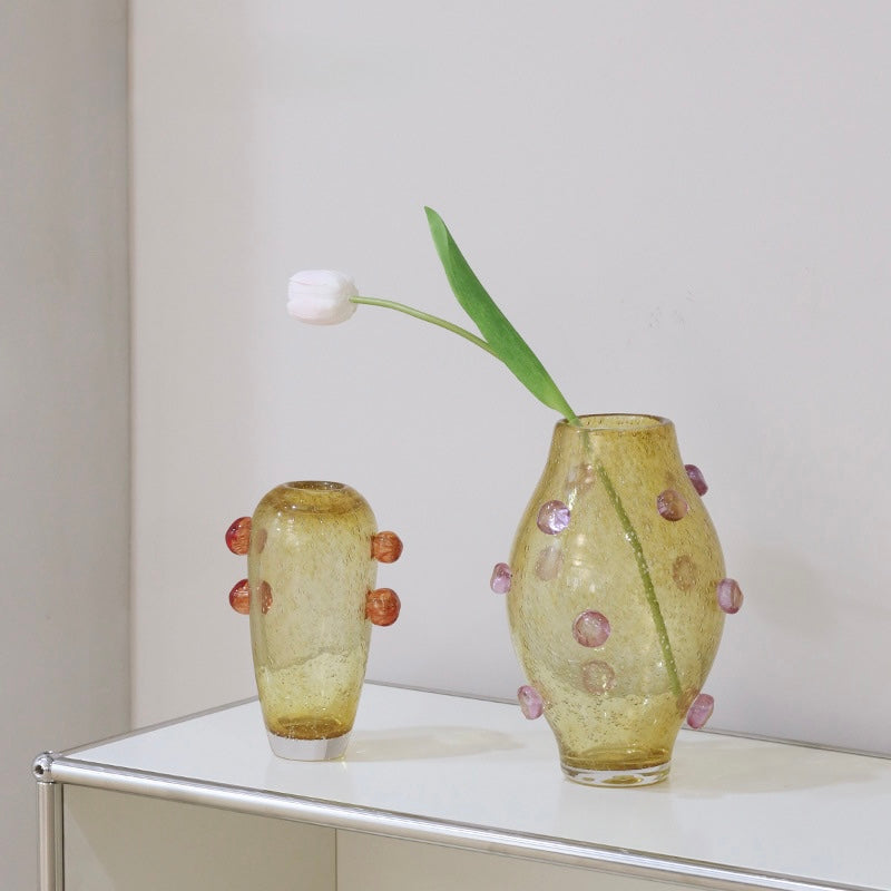 Artisanal Bubble-Glass Vase Collection Berriscent