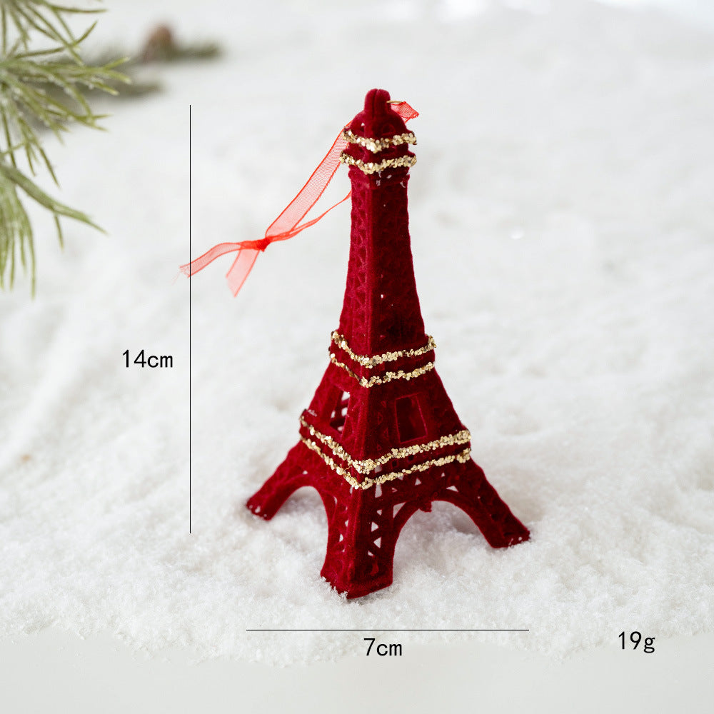 Velvet Red & Gold Christmas Ornament Set – 10 Pieces