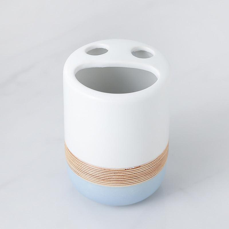 Coastal Line Ceramic Bathroom Set Berriscent