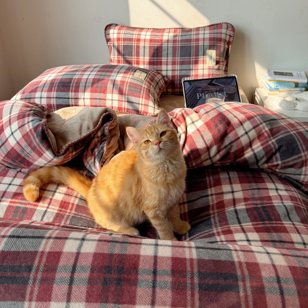 Warm Cabin Flannel Bedding Set Berriscent