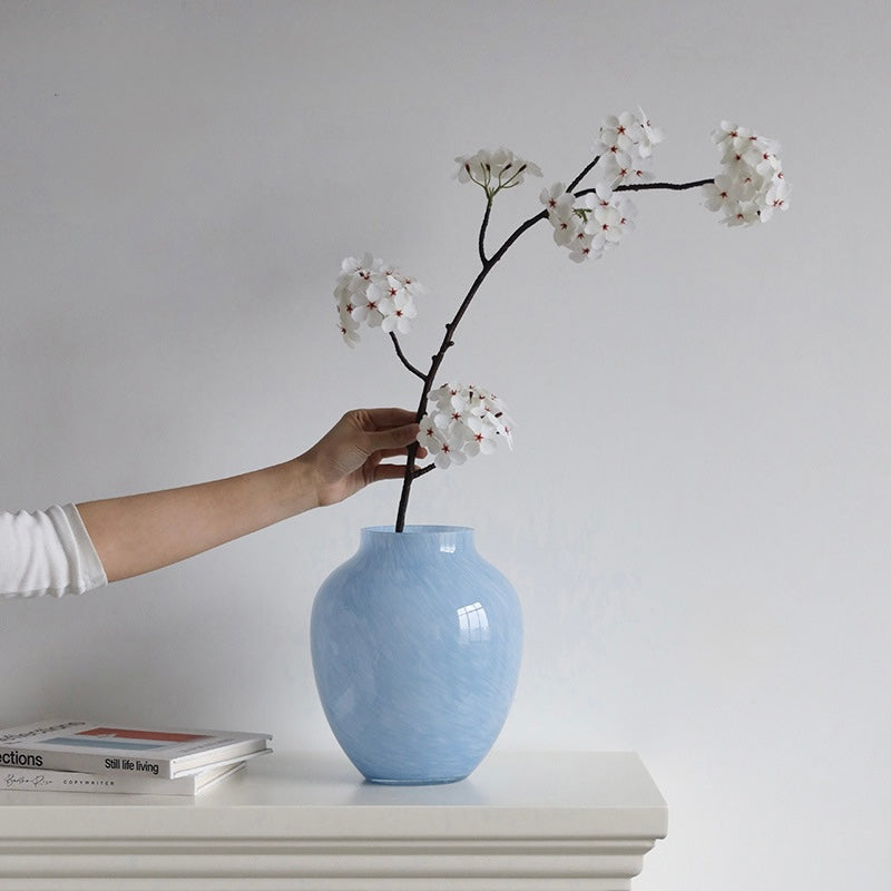 Hand-Blown Pastel Marbled Glass Vase Berriscent