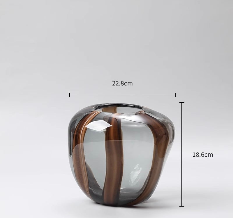 Cascade Smoke Striped Glass Vase Collection Berriscent