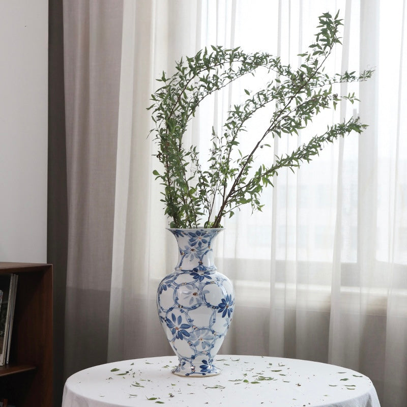 Azure Bloom Porcelain Vase Berriscent